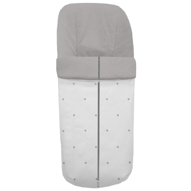 Sacos silla piqué blanco con bordado de estrellas gris