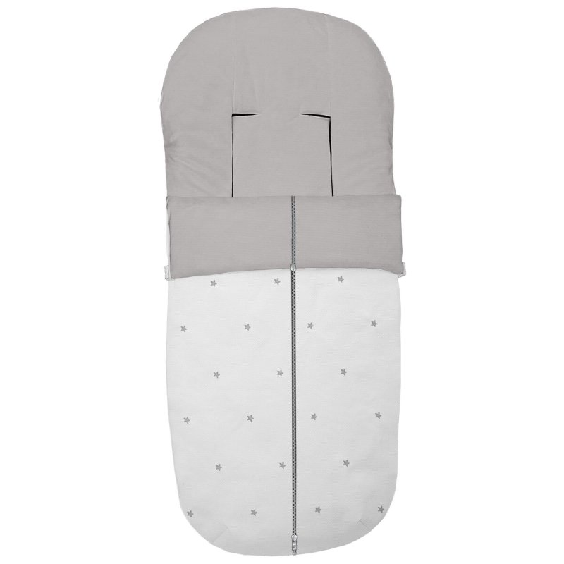 Sacos silla piqué blanco con bordado de estrellas gris