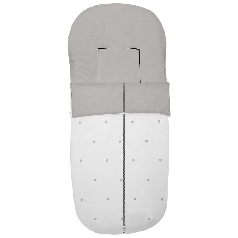 Sacos silla piqué blanco con bordado de bodoques gris