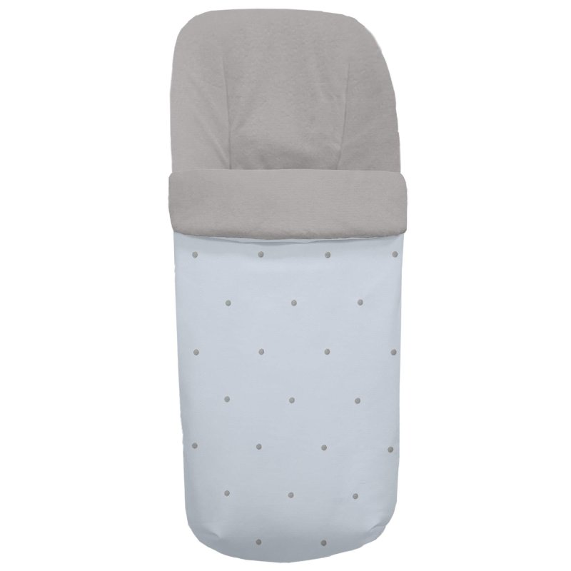 Sacos silla piqué celeste con bordado de bodoques gris