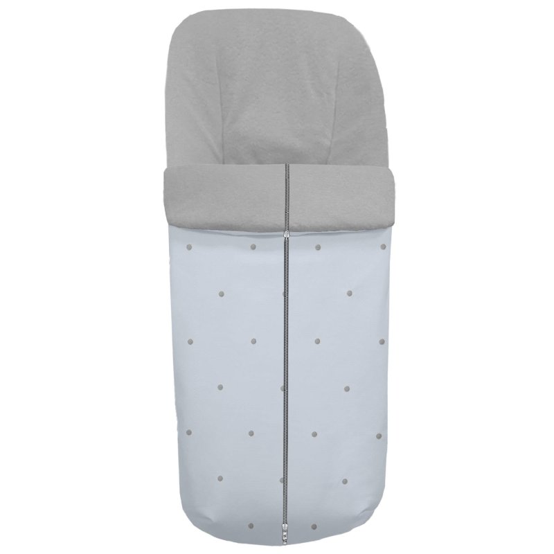 Sacos silla piqué celeste con bordado de bodoques gris