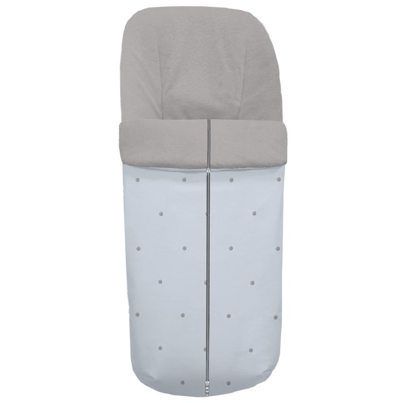 Sacos silla piqué celeste con bordado de bodoques gris