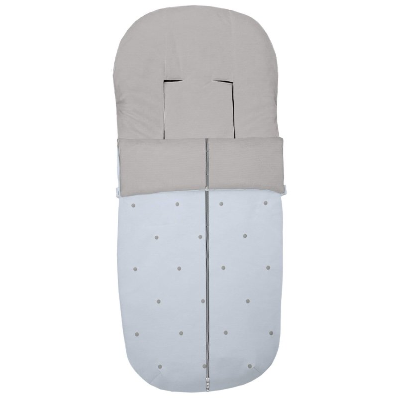 Sacos silla piqué celeste con bordado de bodoques gris