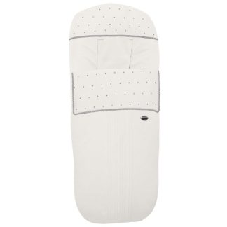 Sacos silla piqué crudo con jaretas, bordado de topitos y puntilla