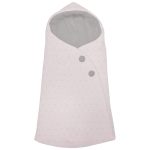 Sacos Cruzados piqué rosa con bordado topitos, interior en pelo o piqué