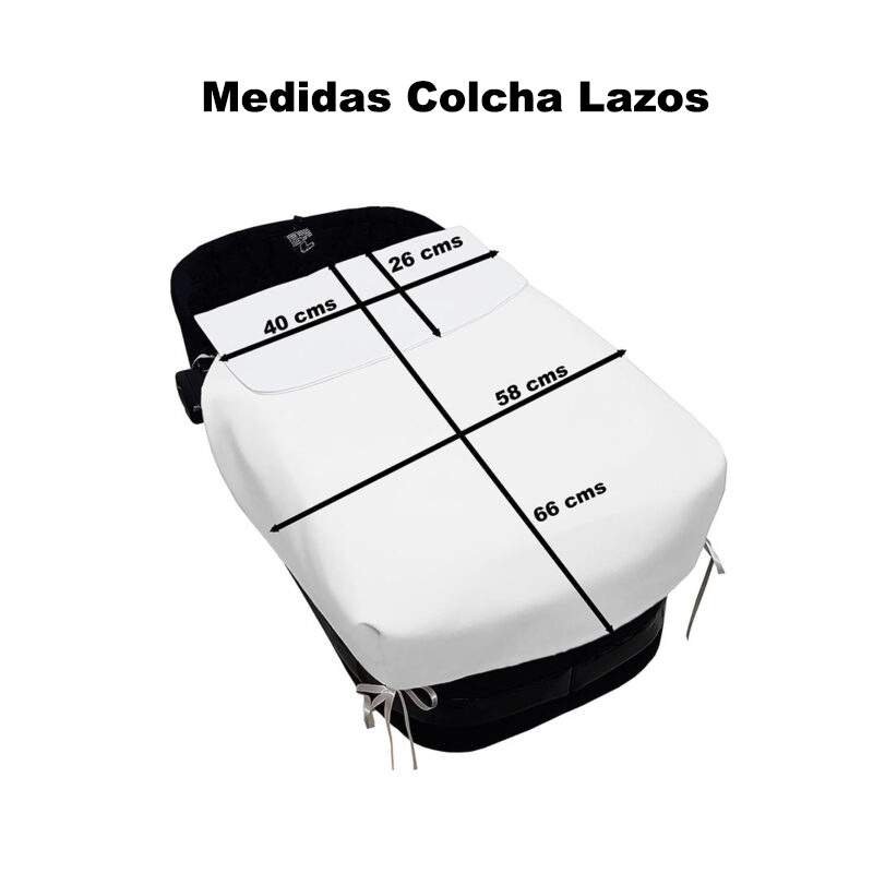 Colcha de capazo en piqué entredós ochos y bodoques