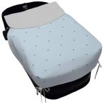 Sacos Universales para Capazo con Colcha en polipiel celeste con bordado de estrellas, interior en pelo o en napoles