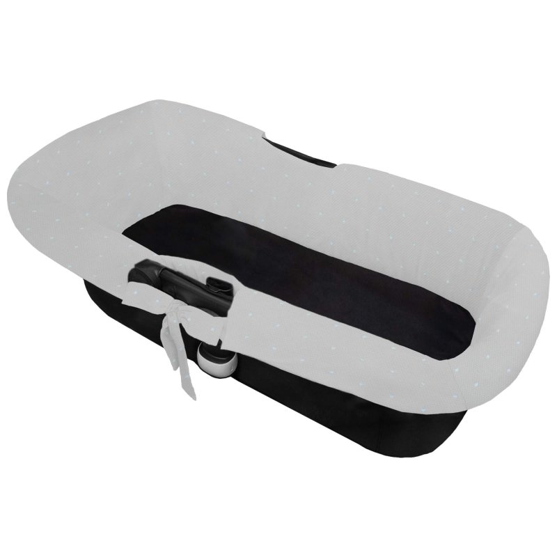 Interiores de Capazo Universal Piqué Gris Bordado Topitos