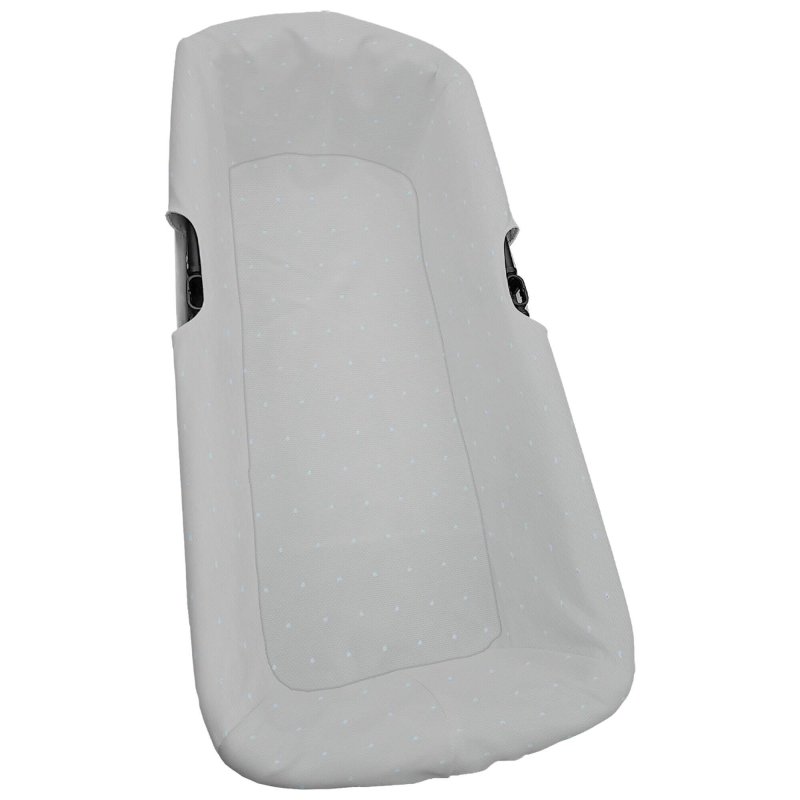 Interiores de Capazo Universal Piqué Gris Bordado Topitos