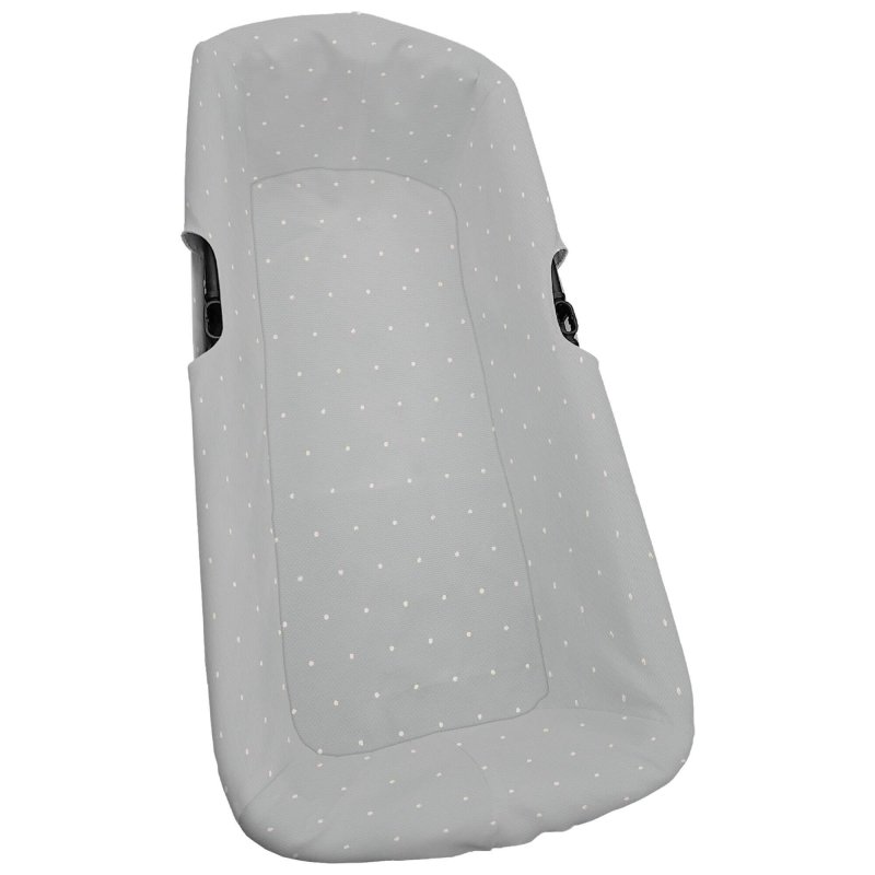 Interiores de Capazo Universal Piqué Gris Bordado Topitos