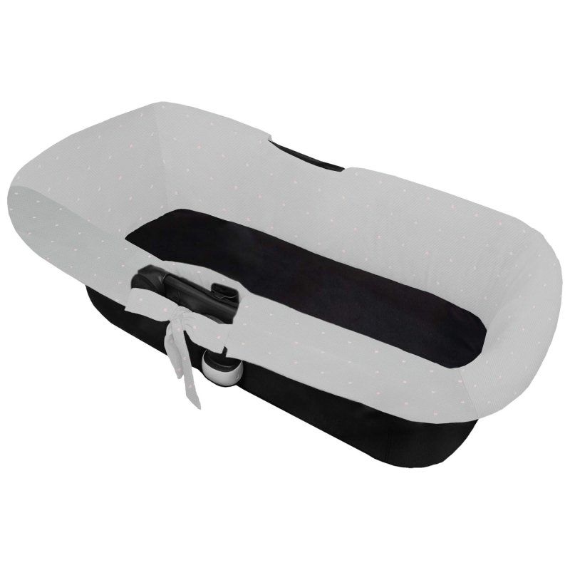 Interiores de Capazo Universal Piqué Gris Bordado Topitos
