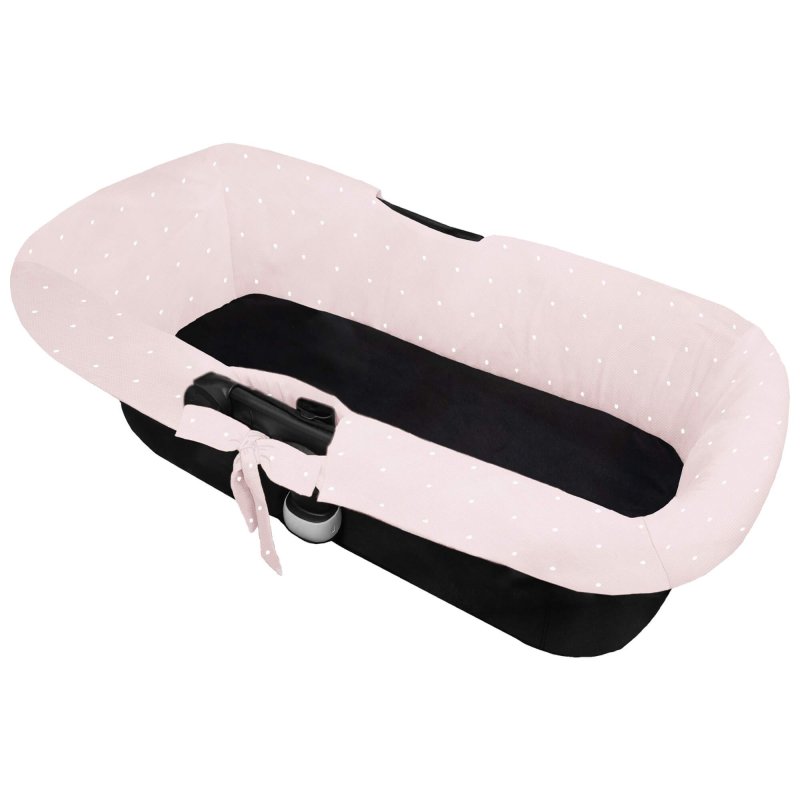 Interiores de Capazo Universal Piqué Rosa Bordado Topitos