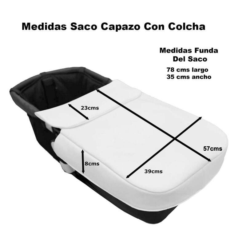 Sacos Universales para Capazo con Colcha en piqué gris con bordado de estrellas, interior en pelo o en piqué