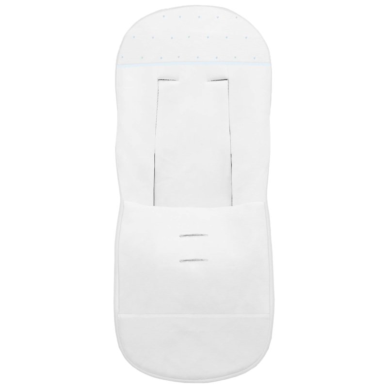 Fundas silla en piqué blanco con puntilla picos y bordado de topitos