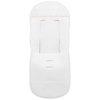 Fundas silla en piqué blanco con puntilla picos y bordado de topitos