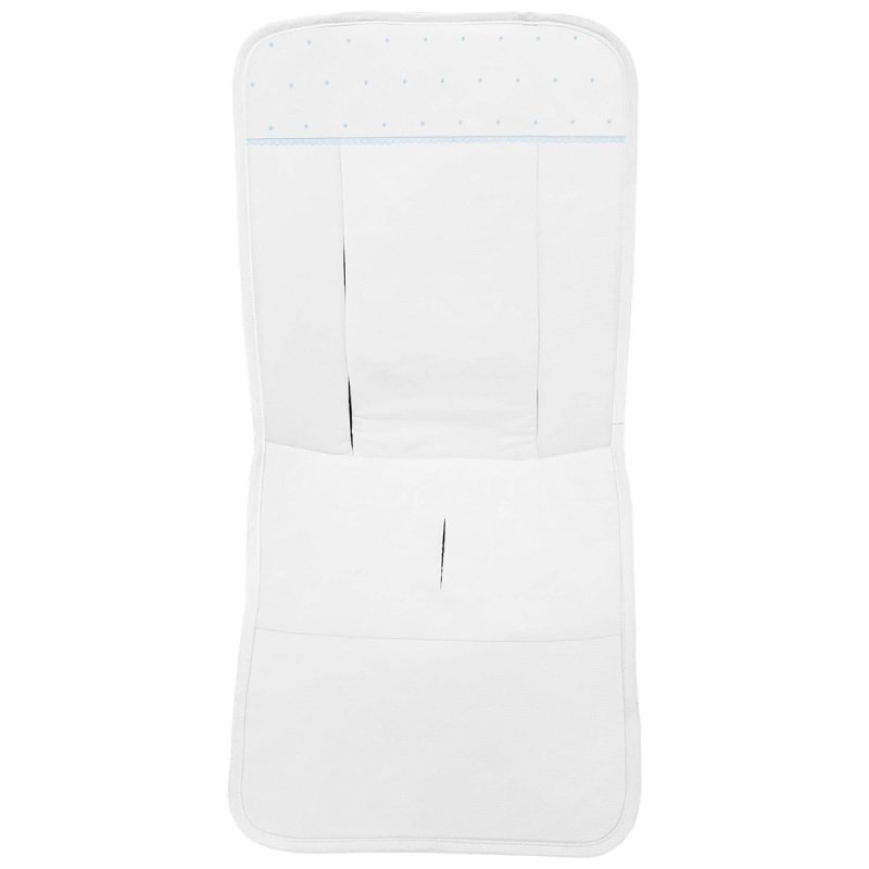 Fundas silla en piqué blanco con puntilla picos y bordado de topitos