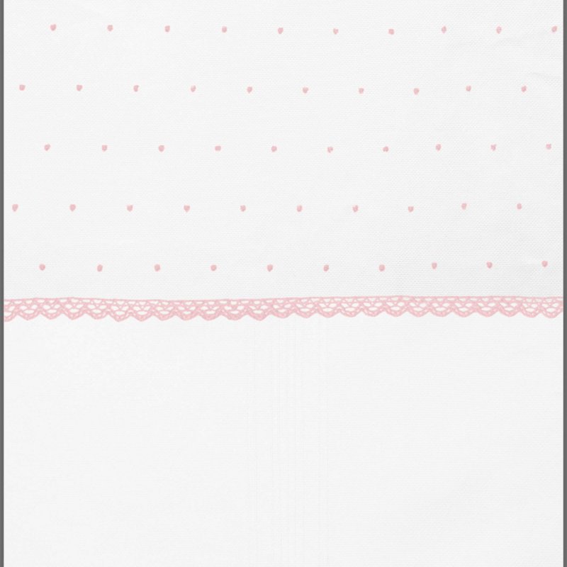 Fundas silla en piqué blanco con puntilla picos y bordado de topitos