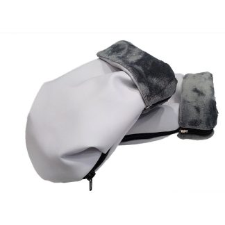 Guantes polipiel gris y pelo gris