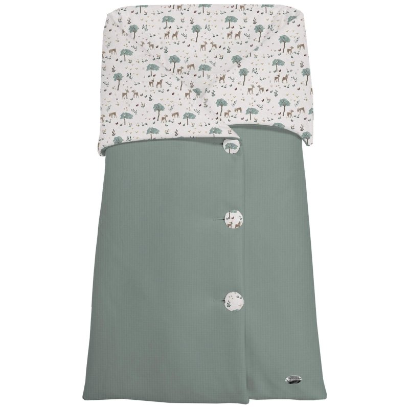 Sacos Capazo Cruzados Bambi Verde Exterior Serker Verde. Interior Pelo o Villela Estampado