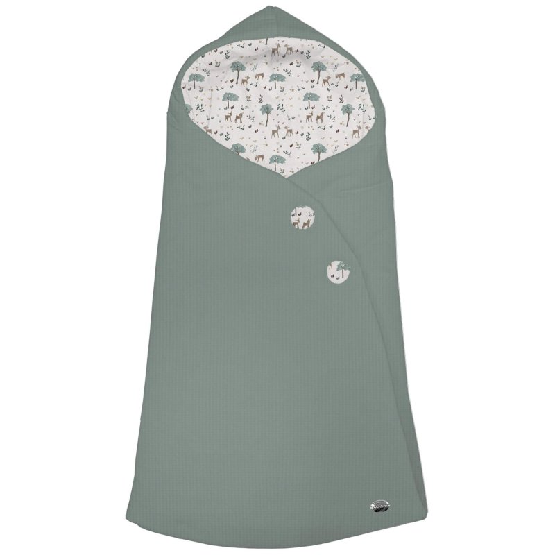 Sacos Capazo Cruzados Bambi Verde Exterior Serker Verde. Interior Pelo o Villela Estampado