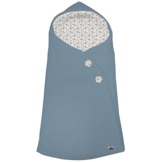 Sacos Capazo Cruzados Zoe Azulado Exterior Serker Azul. Interior Pelo o Villela Estampado