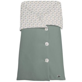 Sacos Capazo Cruzados Zoe Verde. Exterior Serker Verde. Interior Pelo o Villela Estampado