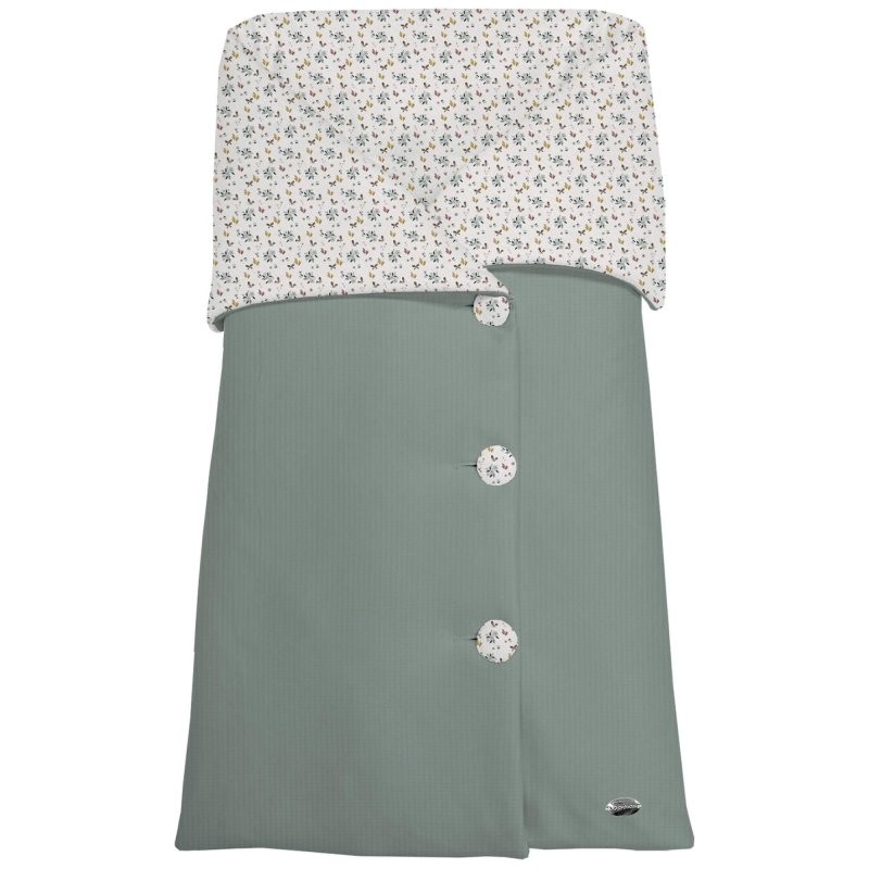 Sacos Capazo Cruzados Zoe Verde. Exterior Serker Verde. Interior Pelo o Villela Estampado