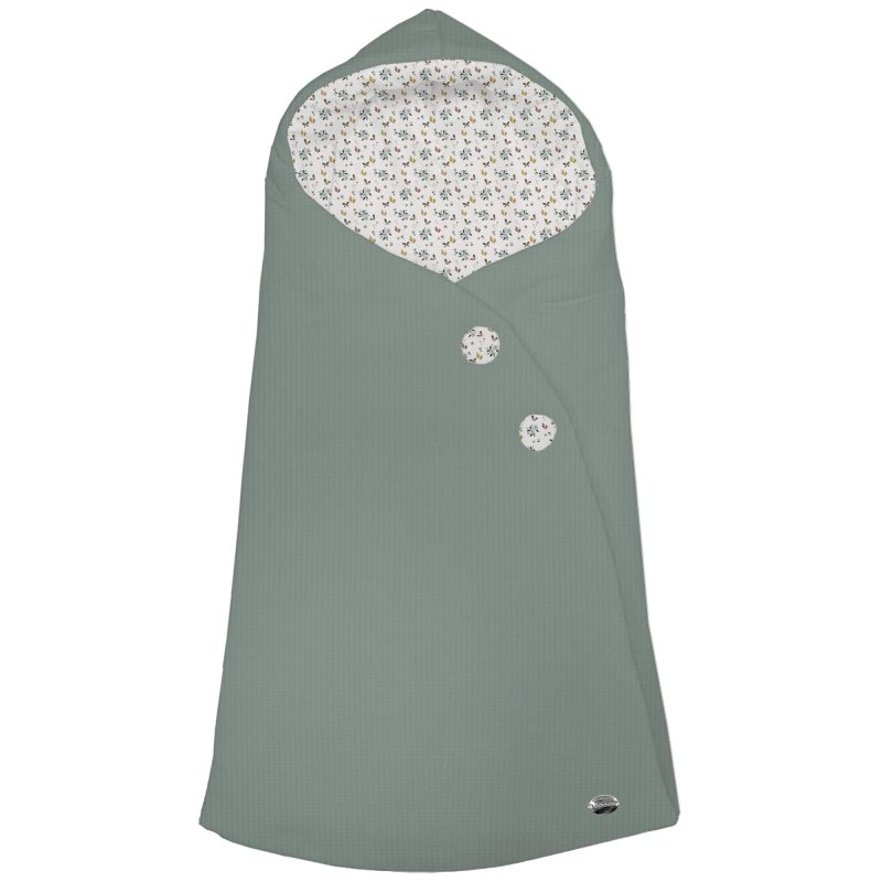 Sacos Capazo Cruzados Zoe Verde. Exterior Serker Verde. Interior Pelo o Villela Estampado