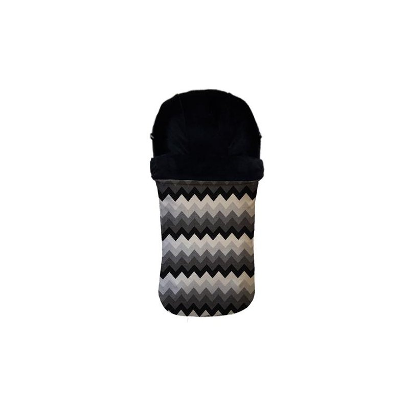 Saco universal jacquard zig zag gris. Funda en punto negro