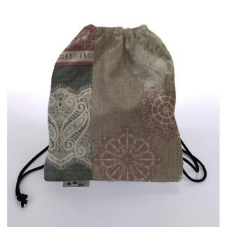 Bolsa Merienda estampada entredos gris