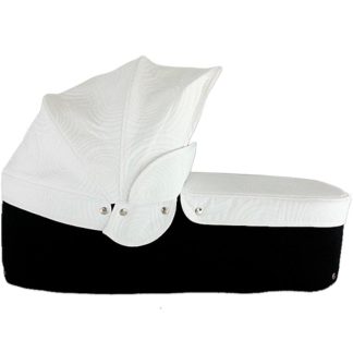Capazo cuco base negra capota y cubre caracola blanca
