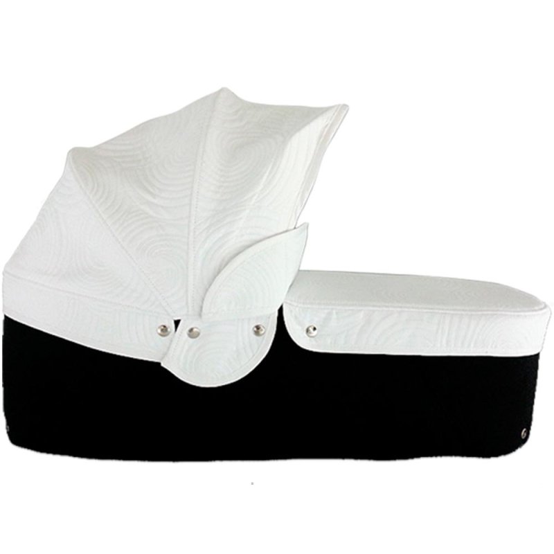 Capazo cuco base negra capota y cubre caracola blanca