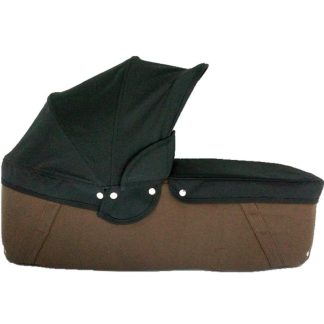 Capazo cuco base chocolate capota y cubre negro