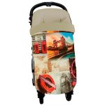 Saco universal tejido estampado london. Funda e interior en punto tostado