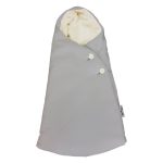 Saco capazo capucha. Napoles gris, interior en pelo crudo