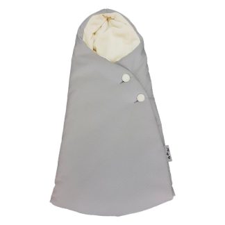 Saco capazo capucha. Napoles gris, interior en pelo crudo