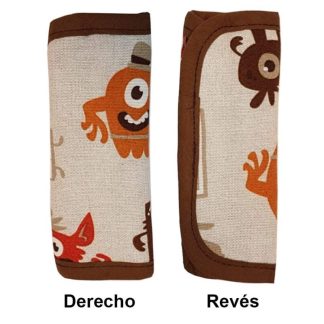 Protectores de arneses estampados monstruos marrón