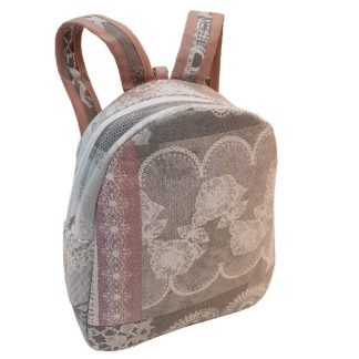 Mochila estampada entredos gris