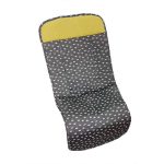 Funda recta tejido estampado nubes gris con canesú muselina pistacho.