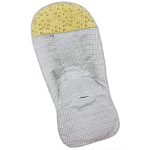 Funda Silla estampado cuadros gris y canesú en muselina estampada arcos pistacho
