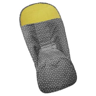 Funda Silla estampado nubes gris y canesú en muselina lisa pistacho