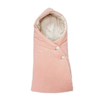 Saco Capazo Capucha. Exterior muselina maquillaje e interior plumeti tostado
